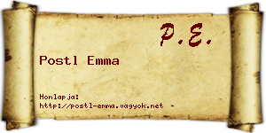 Postl Emma névjegykártya